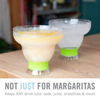 HOST FREEZE Margarita Cocktail Glasses, Frozen Cup Double Wall Insulated Daiquiri Plastic Tumblers Set Fun Tequila Drinking Cups Grey Set of 2