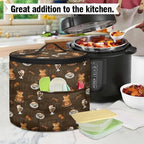 Coffee Print Electric Pressure Cooker Storage Bag Insulated Cloth Cover Electric Pressure Cooker Bag Insulation Bag with Front Pocket