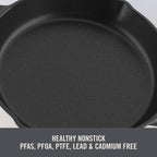 Zakarian x Dash Nonstick Cast Iron Grilling and Roasting Pan - Oven-Safe Cookware - Titanium Ceramic Nonstick Coating - Great for Roasting Veggies, Meats, and More - Gray, 11-Inch