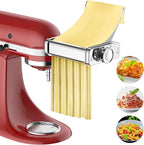 GVODE 3 in 1 Pasta Attachment for KitchenAid Stand Mixer, All Metal Pasta Maker KitchenAid Attachment, Pasta Sheet Roller, Spaghetti Cutter, Fettuccine Cutter Maker Accessories and Cleaning Brush