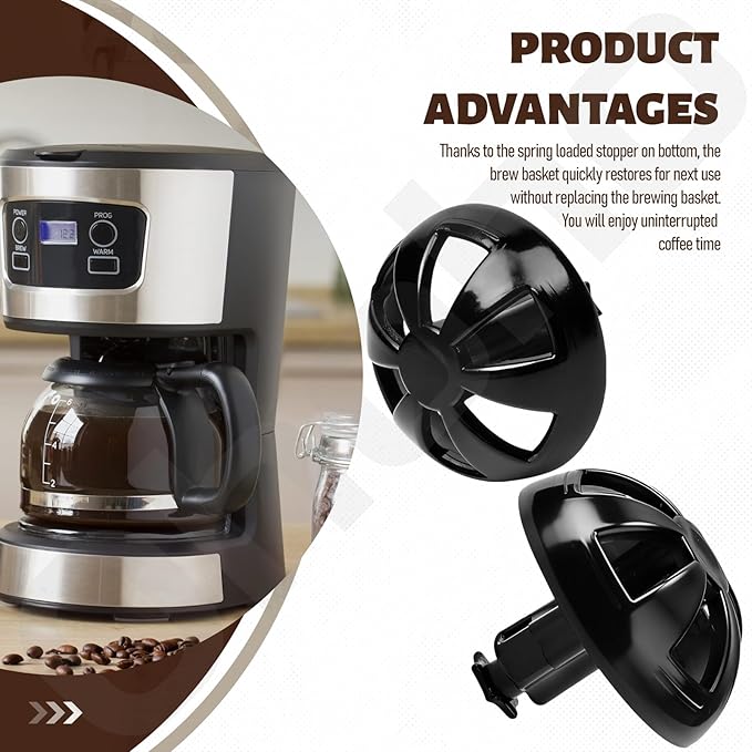 2 Pack Coffee Maker Brew Basket Water Stop Valve Kit for Mr. Coffee Black and Decker Hamilton Coffee Maker Parts 990117900 990237500 Coffee Maker Parts for 49976 49954 49947 49966 49957 49958