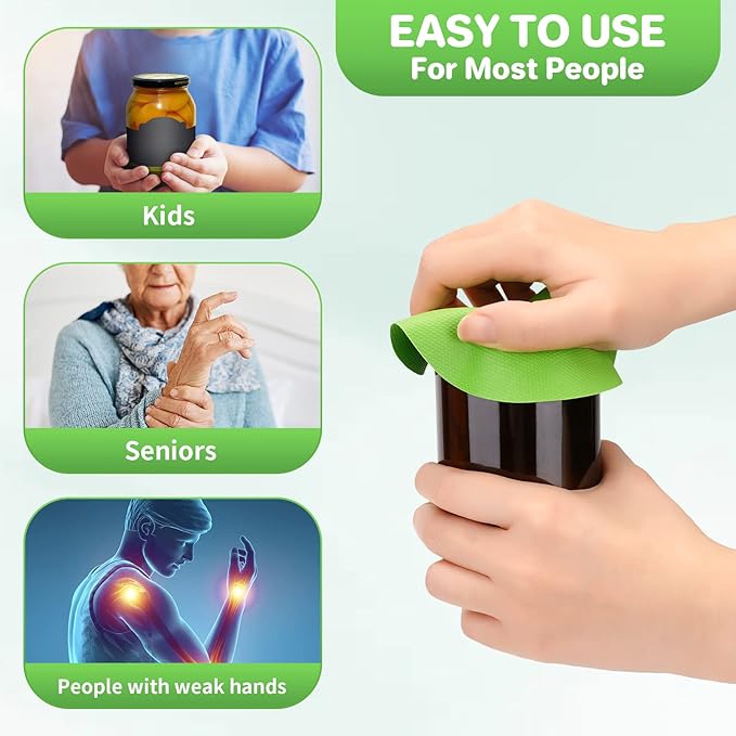 Leezmark 6 Pcs Jar Opener, Rubber Jar Grippers Multi-function Silicone Jar Gripper Pads Bottle Lid Opener Jar Openers for Seniors with Arthritis Weak Hands (6 Colors)