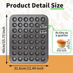 Beasea Nonstick Mini Muffin Pan 48 Cups, 2 Pack 48 Mini Small Tiny Cup Non Stick Muffin Baking Pan Tin Tray Carbon Steel Bakeware Individual Cupcake Baking Pan - Black