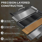 Flat Top Griddle Insert for Napoleon Rogue 425 Series, Carbon Steel Griddle Plate Replacement for Napoleon R425, R425-1, R425-2, 425SB, COS425SBPK, R425NSS, R425SIB, Replace Part S83013, 22.8''X17.7''