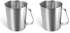Measuring Cup, [Upgraded, 3 Measurement Scales, Including Cup Scale, ML Scale, Ounce Scale], Newness Stainless Steel Measuring Cup with Marking with Handle, 64 Ounces (2.0 Liter, 8 Cup) (Pack of 2)