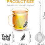 TeaSanavie 2 Pack Halloween Themed Tea Infuser - Gothic Loose Leaf Tea Steeper with Black Raven & Skull Butterfly Charm, 304 Stainless Steel, Perfect Spooky Tea Gift