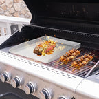 Havy-Duty Stainless Steel Griddle Pan for Outdoor Grill Stove Cooking 15.75 X 11.8 inch