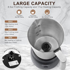 Secura 17oz Detachable Milk Frother and Steamer, Stainless Steel Electric Hot/Cold Foam Maker for Lattes, Cappuccinos & Hot Chocolate, Upgraded 2-in-1 Whisks, Non-Stick & Teflon-Free Design