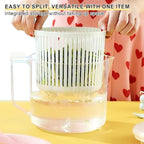 2.5L Mini Salad Spinner Small, Lettuce Spinner with Vegetable Washing Basket, Fruit Washer, Salad Washer