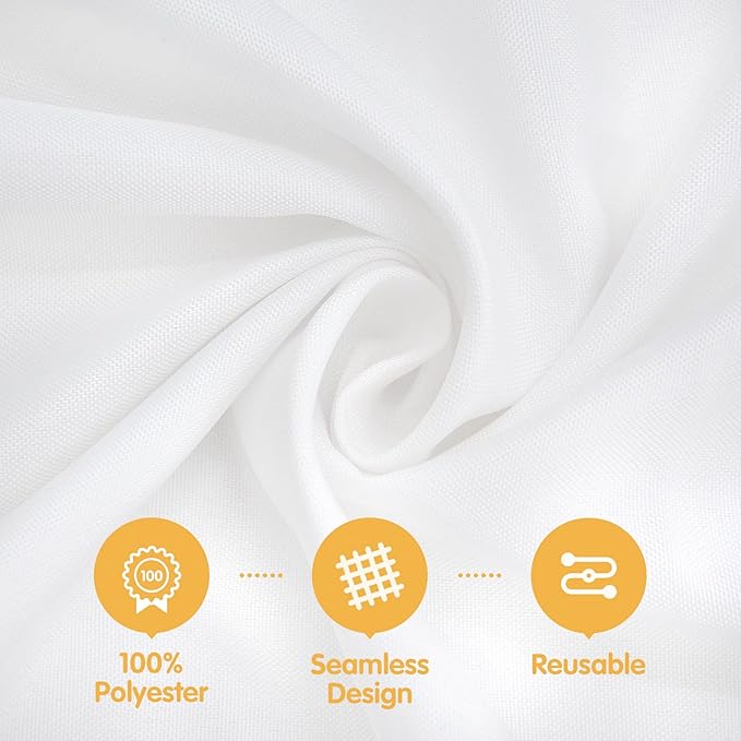 BRILLMAX 10 Pack White Tablecloths for 6 Foot Rectangle Tables 60 x 102 Inch - 6ft Rectangular Bulk Linen Polyester Fabric Washable Cloth Cover for Wedding Reception Banquet Birthday Party