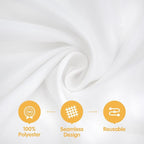 BRILLMAX 4 Pack White Tablecloths for 8 Foot Rectangle Tables 90 x 156 Inch - 8ft Rectangular Bulk Linen Polyester Fabric Washable Cloth Cover for Wedding Reception Banquet Birthday Party