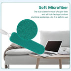 Duster Cleaning, Dusters for Cleaning with Washable Microfiber Head, Handheld Duster, Dusting Wand Cleaning Tool for Office, Car, Window, Furniture, Ceiling Fan-Green