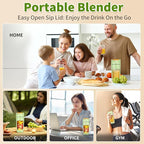 Slim Portable Blender Cup, 20oz (600ml) Personal Travel Juicer with Leakproof Lid, USB-C Rechargeable Licuadora Portatil for Smoothies and Shakes, Auto-Cleaning(green)