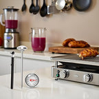 Black Kitchen Food-Cooking Meat Coffee Thermometer, Physical Sensing Stainless Steel Thermometer for Milk Foam Frothing Chocolate Water Grill, Turkey, BBQ Thermometers and Timers
