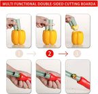Pepper Corer, 2 in 1 Red Bell Pepper Seed Corer Remover Tool, Fruit & Vegetable Corers Quick Cave Tools for Jalapeno Cutter Deseeder, Red-S, 3 PCS