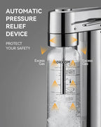 MOKKOM Sparkling Water Maker Soda Maker Soda Streaming Machine for Carbonating with 1L Carbonating Bottle, Compatible with Any Screw-in 60L CO2 Carbonator(NOT Included)