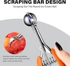 Extra Small Cookie Scoop, 1 Tsp Cookie Scoop, Mini Ice Cream Scoop for Melon Baller, Cookie Dough, 0.2oz/ 25mm, Easy Squeeze & Release, Orange