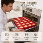 Silicone Muffin Pans for Baking Nonstick 2 Pcs, 24 Cup Mini Cupcake Pan, Food-Grade Silicone Baking Molds for Cupcakes, Freezer, Red