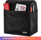HOMEST Stand Mixer Quilted Dust Cover with Pockets Compatible with KitchenAid 6/7/8 Quart Bowl Lift, Black(Patent Design)