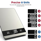 Mik-Nana Food Scale, 11lb Digital Kitchen Scale with LCD Display 6 Units Tare Function, Stainless Steel Weight Grams and Ounces for Baking, Cooking and Meal Prep (Batteries Included)