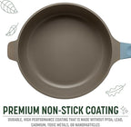Goodful All-in-One Pan, Multilayer Nonstick, High-Performance Cast Construction, Multipurpose Design Replaces Multiple Pots and Pans, Dishwasher Safe Cookware, 11-Inch, 4.4-Quart Capacity, Blue Mist