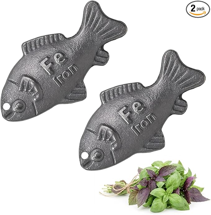 2Pcs Iron Fish Cooking Tool - Lucky Fish, Natural Iron Supplement for Vegans, Safe Effective Cooking Tool to Support Levels & Reduce Iron Deficiency, Great Gift