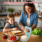 Sandwich Cutter and Sealer, Crustless Round Shaped Cutters for Kids Lunch, Sandwich Maker Peanut Butter and Jelly Crustless Bread for Kids Children Boys Girls (Blue)
