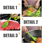 MAGICLULU 5pcs Silicone Baking Kitchen Utensil Set with Egg Whisk, Scraper, Brush, and Shovel, Green, Heat Resistant Cooking Tools for Home Baking and Food Preparation