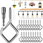 20 Pcs 304 Stainless Steel Eye Screw Hooks for Hanging Heavy Duty.Windproof Ceiling Hooks for Hanging Plants,Cup,Wind Chime,Bird Feeders,Christmas String Lights at Indoor&Outdoor 2.2 Inch