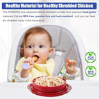 Chicken Shredder Tool Twist: 2026 Pro Food-Grade Visible Meat Shredder with Strong Anti-Slip Base, Ergonomic Handle, Chicken Breast Shredder, Suitable for Pork Beef Chicken (Red)