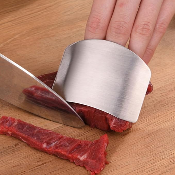 Stainless Steel Finger Guards For Cutting Food Avoid Hurting, Premium 304 Stainless Steel Finger Protector,Slicing Tool Finger Protectors when Cutting, Slicing, Dicing, Chopping (2A 2B)