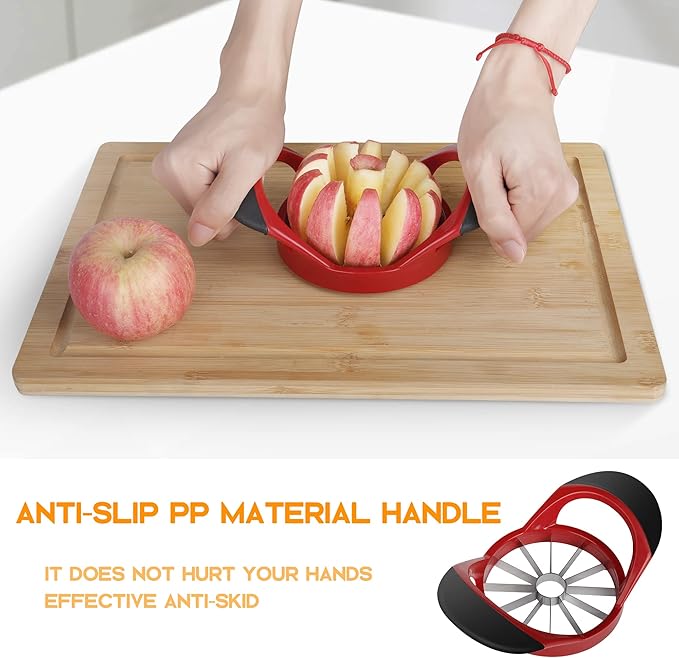 Supercenter Apple Cutter, Apple Corer and Slicer - Stainless Steel Apple Corer - 4.72 Inch Apple Slicer Tool with 12 Super Sharp Blades, lightweight Apple Slicer and Corer with Anti-slip Handle
