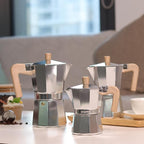 Sivaphe Aluminum Moka Pot 9 Espresso Cups, Percolator Espresso and Coffee Maker, Portable Stovetop Italian and Cuban Café Brewer for Home and Camping Sliver