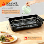 2 in 1 Electric Indoor Grill 1700W - YOHAWJAN Black Smokeless Indoor Grill Pan with Grilling Net & Non-Stick Removable Griddle Plate, Temperature Control Korean BBQ Grill for Kitchen with 3 Cheese Pan