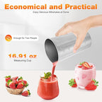 Electric Drink Mixer, Restaurant-Quality Retro Milkshake Maker & Milk Frother with 2 Speeds and 17 oz. Stainless Steel Cup, Smoothie Ice Cream Mixer for Commercial and Home