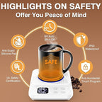Mug Warmer, Coffee Cup Warmer for Desk with 1-12H Auto Shut Off, 36W Faster Heating Coffee Mug Warmer for Coffee Beverage Milk Tea, Smart Candle Warmers, Ideal Coffee Accessories Gifts (White)