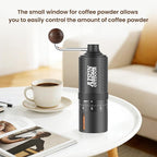 Portable Manual Coffee Grinder with Ceramic Conical Burr, Stainless Steel Axle & Handle, Adjustable Settings & Anodized Aluminum Body for Outdoor, Travel, Espresso and Home Use