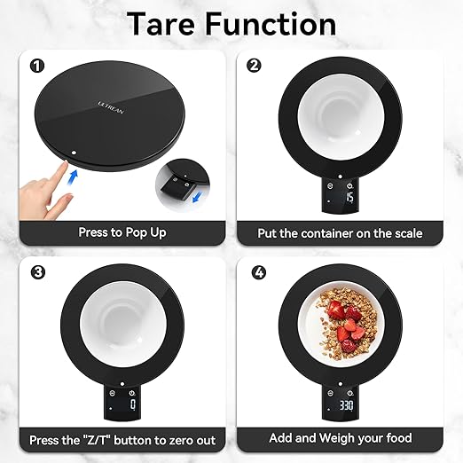 Ultrean Smart Food Scale with Nutritional Calculator, Kitchen Scale for Weight Loss, Food Weight Scale with App for Calorie & Macro Tracking, AI Scan, 33lb