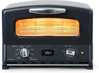Countertop Toaster Oven, Compact Kitchen Appliance with Graphite Heating Technology, Black
