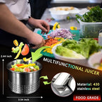 13.5oz Stainless Steel Vegetable Squeezer, Non-Slip Red Silicone Handle, Metal Vegetable Water Squeezer Squeezing Vegetable Liquid