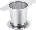 NKOVE Universal Tea Infuser with Lid Stainless Steel Filter Fits Mugs Cups Teapots Food Grade