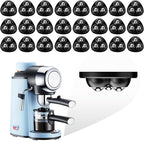 Self Adhesive Caster Wheels for Countertop - Furniture Sliders & Appliance Rollers for Kitchen, Coffee Machine, Blender, Oven(Black, 24pcs)