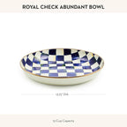 MACKENZIE-CHILDS Enamel Abundant Bowl, Decorative or Serving Bowl, 13-Cup Capacity, Blue-and-White Royal Check