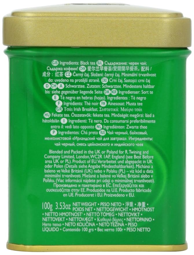 Twinings of London Loose Irish Breakfast Tea, 3.53 Ounce Tin (Pack of 2)