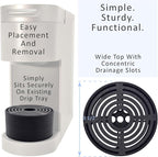Elevate Anti-Splash Cup Riser Accessory for most Keurig K-cup, Cuisinart Single Serve, and other Coffee Makers, Adjustable for Cup Size and Drip Tray Type (Black with Black Base)
