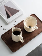 Pour Over Coffee Maker,Ceramic Coffee Maker With 40 pcs Paper Filter，15oz/450ml Pour Over Coffee Dripper (White, V02)