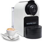 Mixpresso White Espresso Coffee Machine – Compact 1400W Single Serve Coffee Maker Compatible with Nespresso OriginalLine Capsules, One-Touch Operation, 19-Bar Italian Pump, 27oz Water Tank