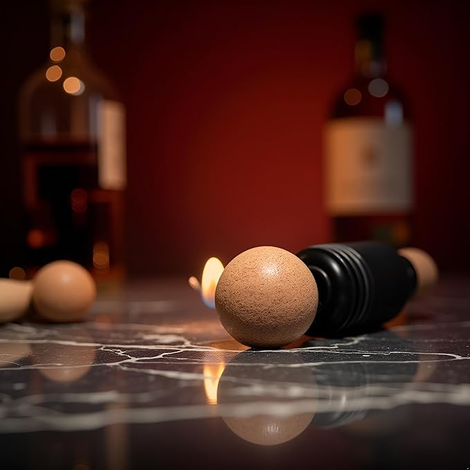 2Pcs Wooden Wine Cork Ball Stopper Plugs for Wine Decanter Carafe Bottle Replacement Wine Stoppers and Pourers Bar Tools