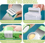 6-in-1 Vegetable Cutter, Mandoline Slicer for Kitchen, Vegetable Slicer Cutter with Multi Blade, Cheese Grater, kitchen gadgets