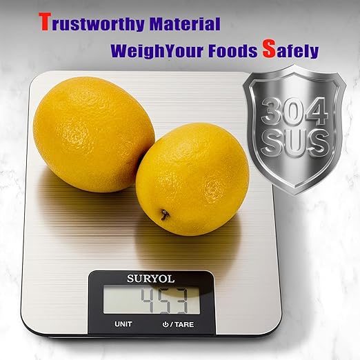 Food Kitchen Scale High-Precision Digital Scale Accurate Weighing for Baking & Cooking Enthusiasts (Shiny Blue)